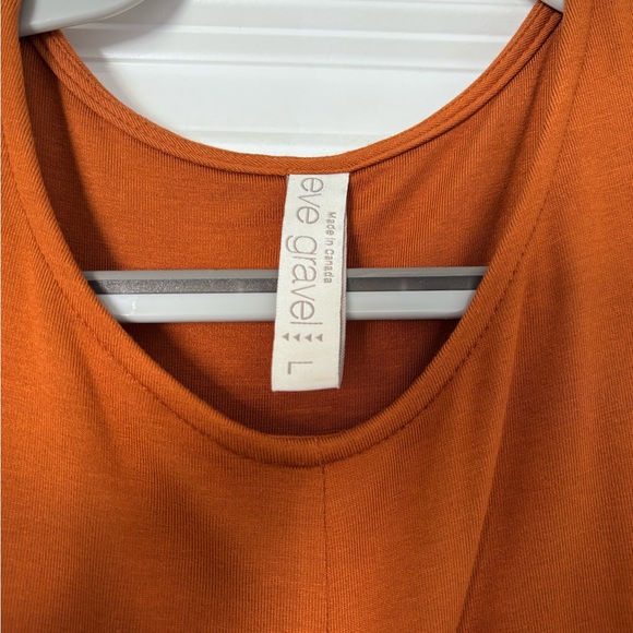 Eve Gravel Sleeveless Knot Front Cutout Midi Dress in Rust Orange - Picture 3 of 3